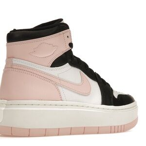 Nike Jordan Black and Pink Hightop platform sneaker with side zipper